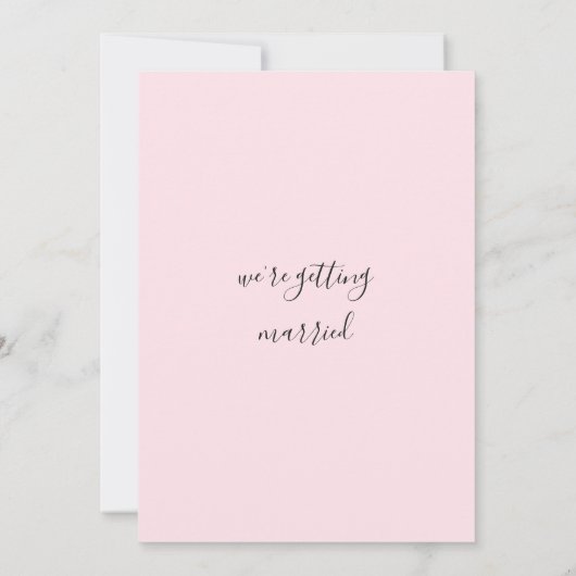 Mooie roze munt rozen bladeren bloemenbruiloft kaart (Achterkant)