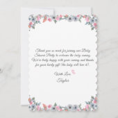 Mooie Roze Olifant Baby Shower Bedankkaart Kaart (Achterkant)