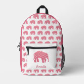 Mooie roze olifant bedrukte rugzak (Voorkant)