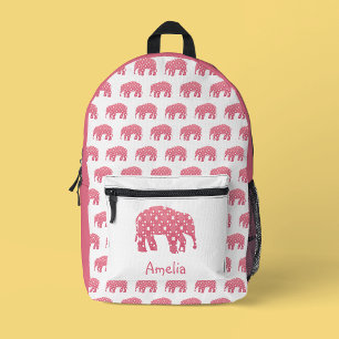 Mooie roze olifant  bedrukte rugzak