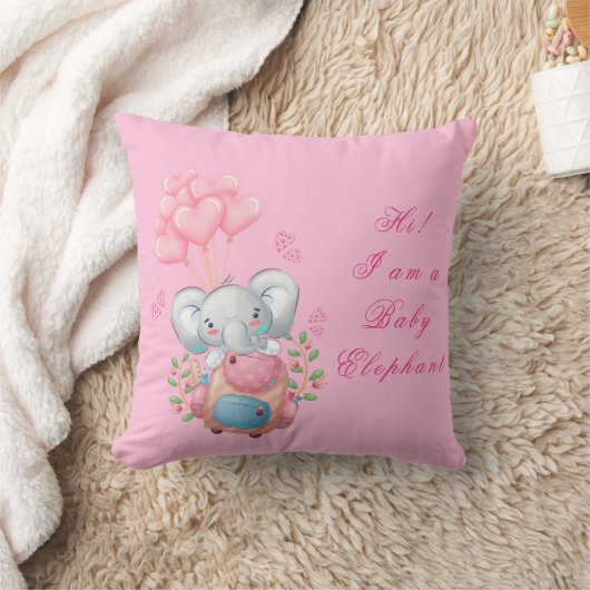 Mooie Roze Olifant Worp Kussen (Deken)