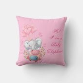 Mooie Roze Olifant Worp Kussen (Voorkant)