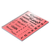 Mooie roze ombre dankbaarheid notitieboek (Linkerzijde)