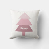Mooie Roze Ombre Kerstboom met Initialen Kussen (Achterkant)