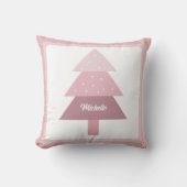 Mooie Roze Ombre Kerstboom met Initialen Kussen (Voorkant)