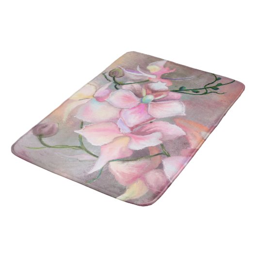 Mooie Roze Orchidee Bloemen Badmat - Schilderij (Gekanteld)