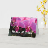 Mooie roze orchidee bloemen. Birthday wil Kaart (Gele Bloem)