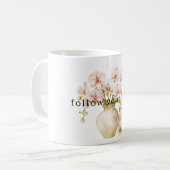 Mooie Roze Orchidee Bloemen Koffiemok (Voorkant links)