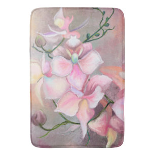 Mooie roze orchidee bloemen - Oorspronkelijk schil Badmat