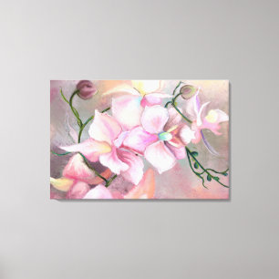 Mooie roze orchidee bloemen - Oorspronkelijk schil Canvas Afdruk