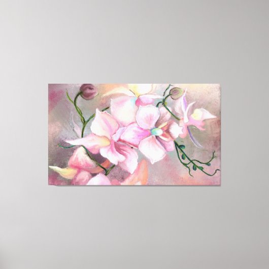 Mooie roze orchidee bloemen - Oorspronkelijk schil Canvas Afdruk (Voorkant)