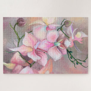 Mooie roze orchidee bloemen - Oorspronkelijk schil Legpuzzel