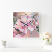 Mooie roze orchidee bloemen - Oorspronkelijk schil Vierkante Klok (Huis)