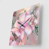 Mooie roze orchidee bloemen - Oorspronkelijk schil Vierkante Klok (Hoek)