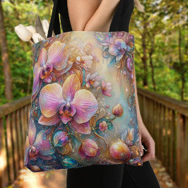 Mooie roze orchidee fantasy tuin tote bag