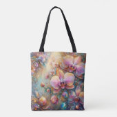 Mooie roze orchidee fantasy tuin tote bag (Achterkant)