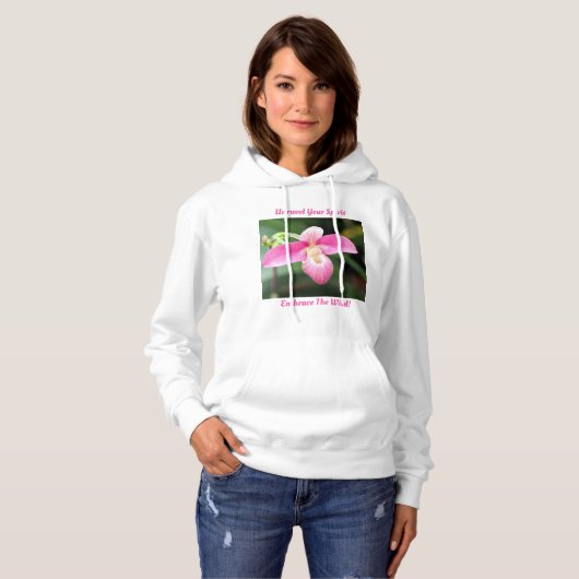 Mooie roze orchidee hoodie (Voorkant volledig)