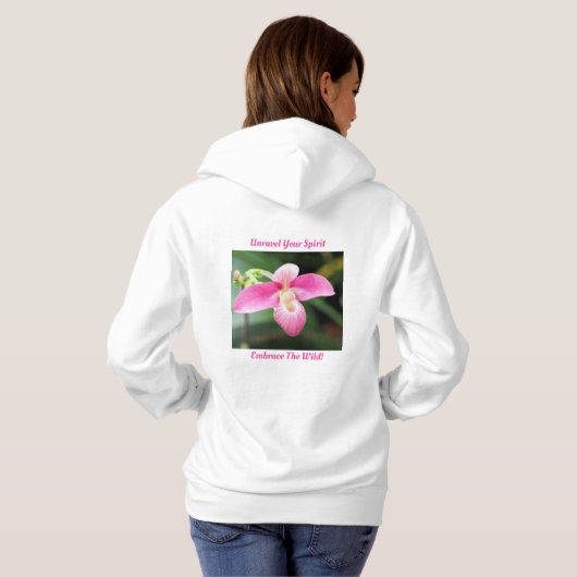 Mooie roze orchidee hoodie (Achterkant volledig)