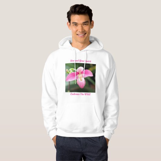 Mooie roze orchidee hoodie (Voorkant volledig)