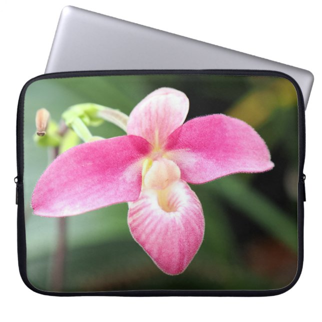 Mooie roze orchidee laptop sleeve (Voorkant)