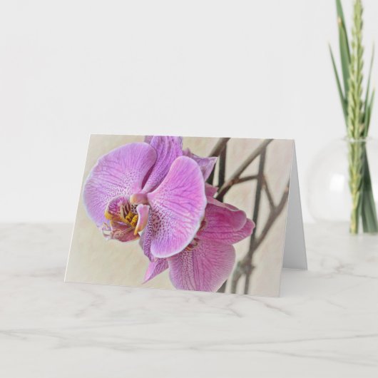 Mooie roze orchidee ventilator Kaart voor kunstnot (Voorkant)