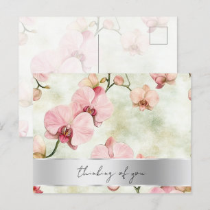 Mooie Roze Orchideeën Bruiloft Briefkaart