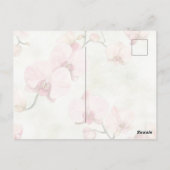 Mooie Roze Orchideeën Bruiloft Briefkaart (Achterkant)