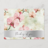 Mooie Roze Orchideeën Bruiloft Briefkaart (Voorkant)