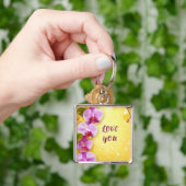 Mooie Roze Orchideeën Sleutelhanger (Hand)