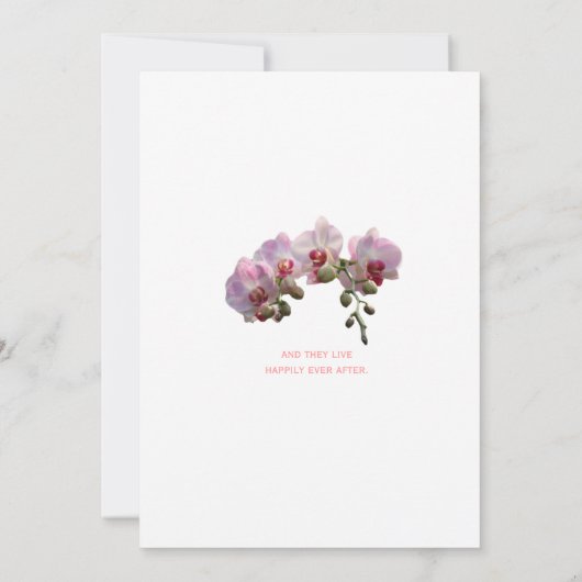 Mooie roze orchideeën voor een bruiloft kaart (Achterkant)