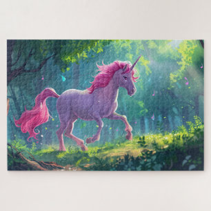 Mooie roze paard eenhoorn cartoon legpuzzel