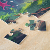 Mooie roze paard eenhoorn cartoon legpuzzel (Zijkant)