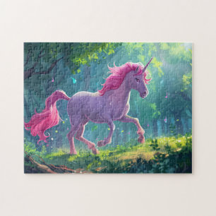 Mooie roze paard eenhoorn cartoon legpuzzel