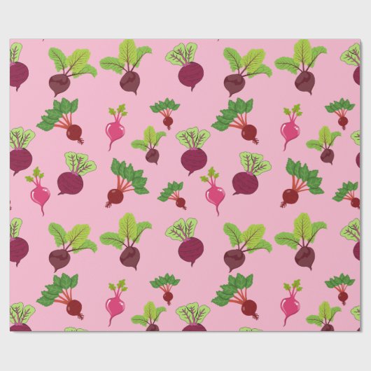 Mooie roze & Paarse biet patroon Cadeaupapier (Vlak)