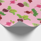 Mooie roze & Paarse biet patroon Cadeaupapier (Hoek)