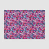 Mooie Roze Paarse Blauwe Bloemmotief Tissuepapier (Voorkant)