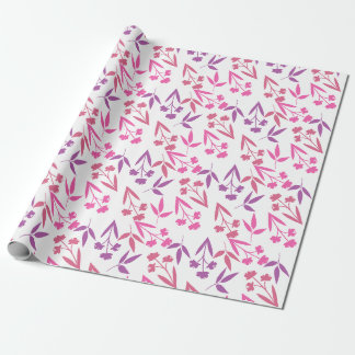 Mooie Roze Paarse Bloem Patroon Vrouwelijke Lente Cadeaupapier