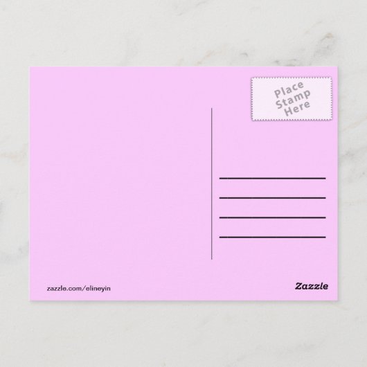mooie roze paarse bloemen briefkaart (Achterkant)