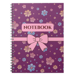Mooie Roze & Paarse Bloemige Esthetische Notitiebo Notitieboek