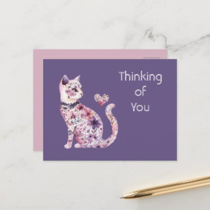 Mooie Roze Paarse Harten Rozen Bloemenkater Briefkaart