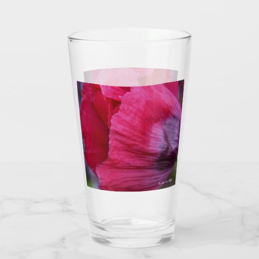 Mooie roze & Paarse klaproos Glas (Achterkant)
