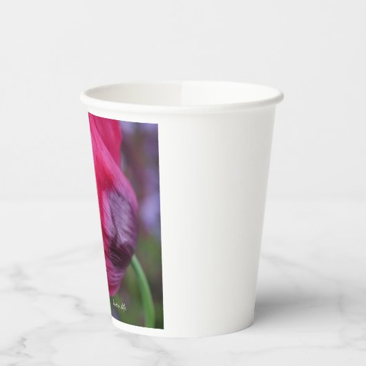 Mooie roze & Paarse klaproos Papieren Bekers (Links)