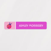 Mooie Roze Paarse Lieveheersbeestje Kinderen Naams Labels (Design 1)