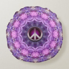 Mooie Roze Paarse Mandala Vredes Cirkel Rond Kussen