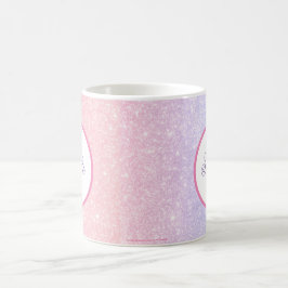 Mooie Roze & Paarse Persoonlijke Naam Glitters Koffiemok