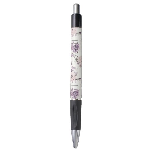 Mooie Roze Paarse Rozen Bloemen Pen (Voorkant Verticaal)