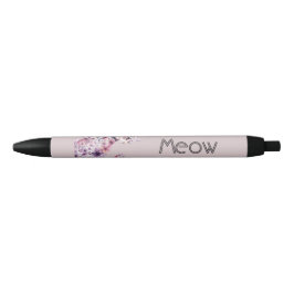 Mooie Roze Paarse Rozen Bloemenkater Zwarte Inkt Pen