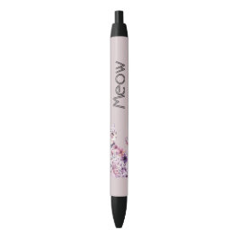 Mooie Roze Paarse Rozen Bloemenkater Zwarte Inkt Pen