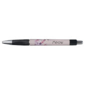 Mooie Roze Paarse Rozen Bloemkat Pen (Voorkant)