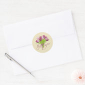 Mooie Roze & Paarse Tulpen Dank Je Ronde Sticker (Envelop)